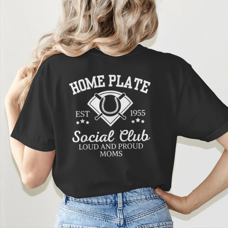 Home Plate Social Club Baseball Moms Group Tee Women's T-Shirt Back Print Home Plate Social Club Baseball Moms Group Tee Women's T-Shirt Back Print