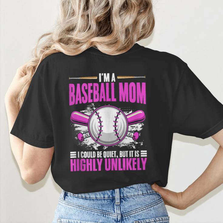I'm A Baseball Mom Baseball Pitcher Catcher Baseball Player Women's T-Shirt Back Print I'm A Baseball Mom Baseball Pitcher Catcher Baseball Player Women's T-Shirt Back Print