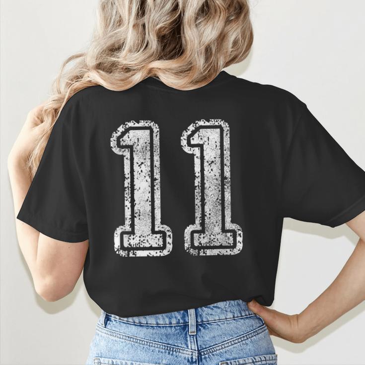 Jersey Number 11 T-Shirt Football Eleven Number Baseball Mom Women's T-Shirt Back Print