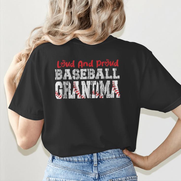 Loud And Proud Baseball Grandma Baseball Mom Heart Women's T-Shirt Back Print Loud And Proud Baseball Grandma Baseball Mom Heart Women's T-Shirt Back Print