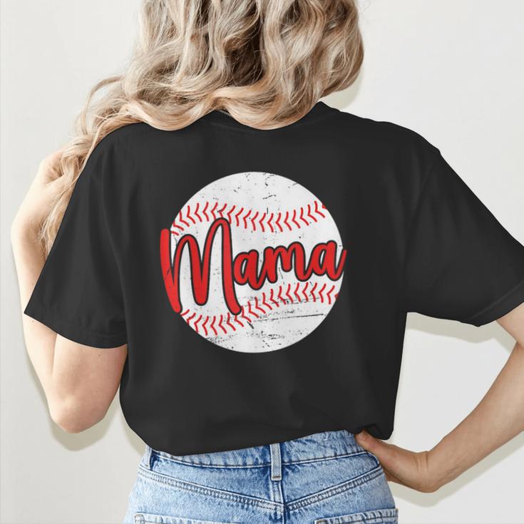 Mama Baseball Mom Women's T-Shirt Back Print Mama Baseball Mom Women's T-Shirt Back Print