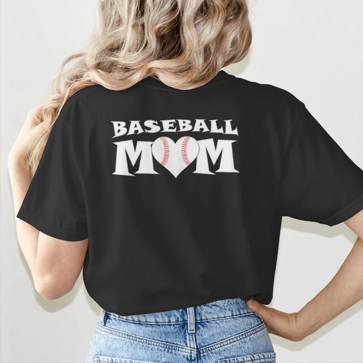 Proud Baseball Mom With Heart Game Day Women's T-Shirt Back Print Proud Baseball Mom With Heart Game Day Women's T-Shirt Back Print