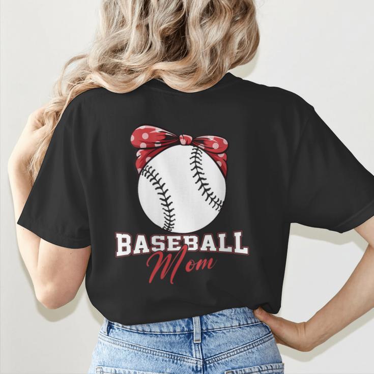 Softball Baseball Mom Floral Tee Mother's Day Women's T-Shirt Back Print Softball Baseball Mom Floral Tee Mother's Day Women's T-Shirt Back Print