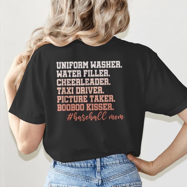 Uniform Washer Water Filler Cheerleader Baseball Mom Women's T-Shirt Back Print