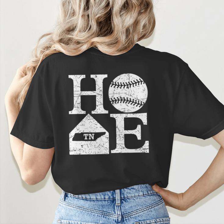 Vintage Baseball Home Tennessee State Outline Baseball Mom Women's T-Shirt Back Print Vintage Baseball Home Tennessee State Outline Baseball Mom Women's T-Shirt Back Print