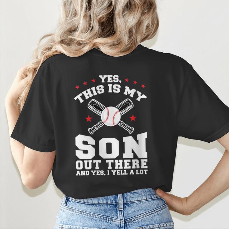 Yes This Is My Son Out Baseball Mom Women's T-Shirt Back Print Yes This Is My Son Out Baseball Mom Women's T-Shirt Back Print