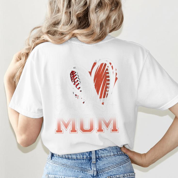 Ball Mom Football Baseball Mom Premium Women's T-Shirt Back Print