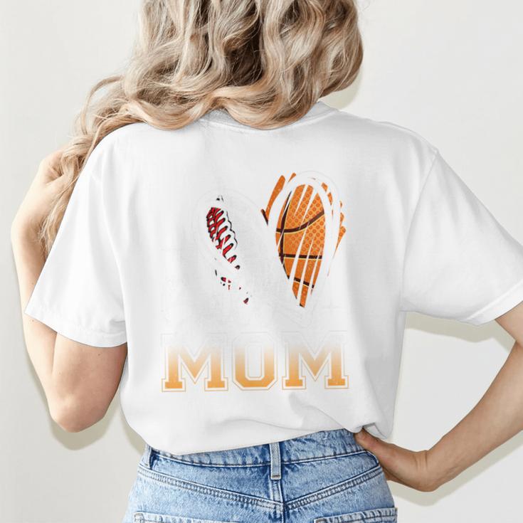 Ball Mom Heart Basketball Baseball Mom Premium Women's T-Shirt Back Print Ball Mom Heart Basketball Baseball Mom Premium Women's T-Shirt Back Print