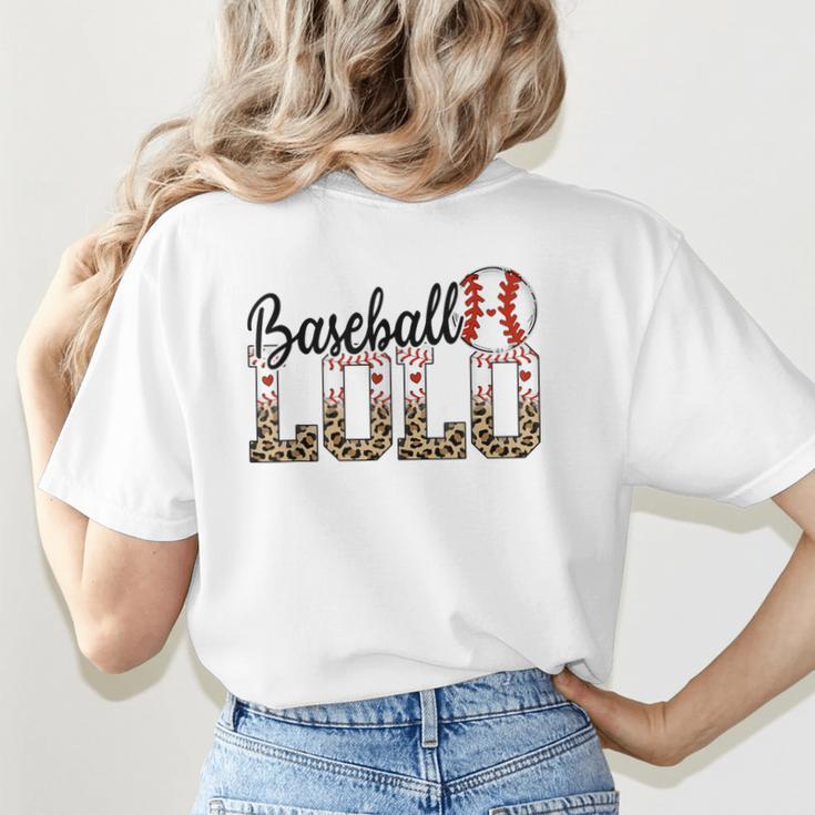 Baseball Lolo Women BallPark Lolo Baseball Mom Mother's Day Women's T-Shirt Back Print