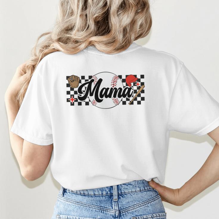 Baseball Mama Game Day Vibes Women Baseball Mom Women's T-Shirt Back Print Baseball Mama Game Day Vibes Women Baseball Mom Women's T-Shirt Back Print