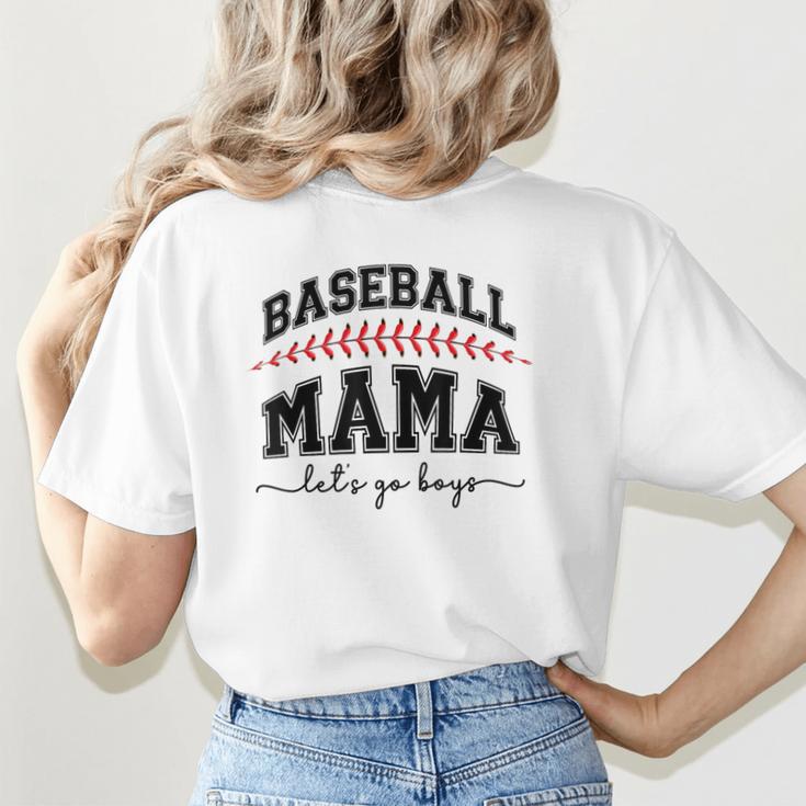 Baseball Mama Lets Go Boys Mother Baseball Mom Women's T-Shirt Back Print