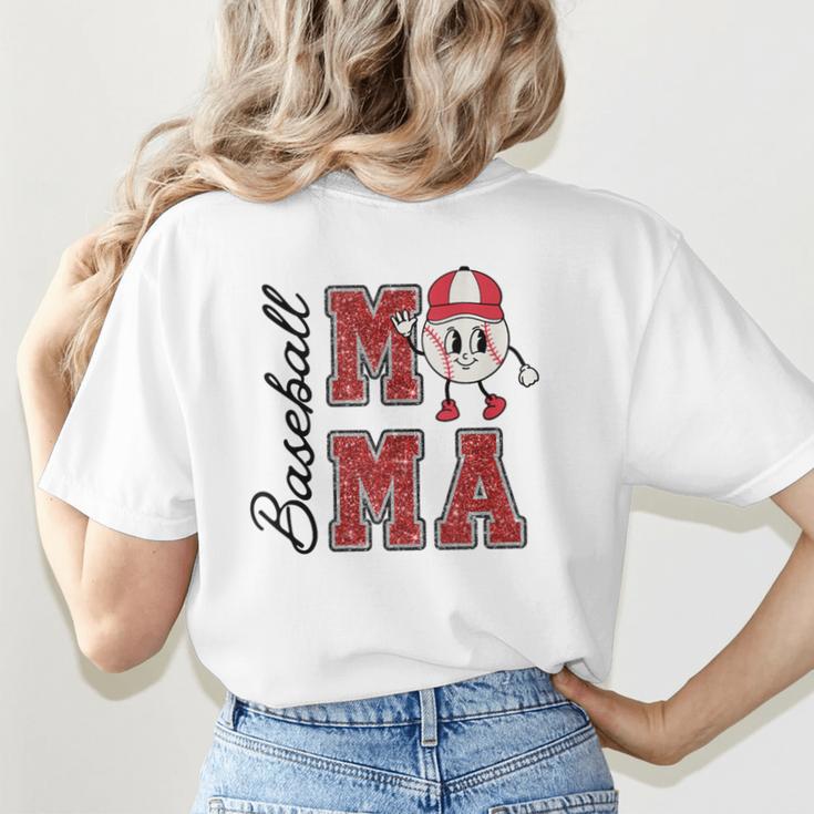 Baseball Mama Baseball Mom Game Day Senior Night Women's T-Shirt Back Print Baseball Mama Baseball Mom Game Day Senior Night Women's T-Shirt Back Print