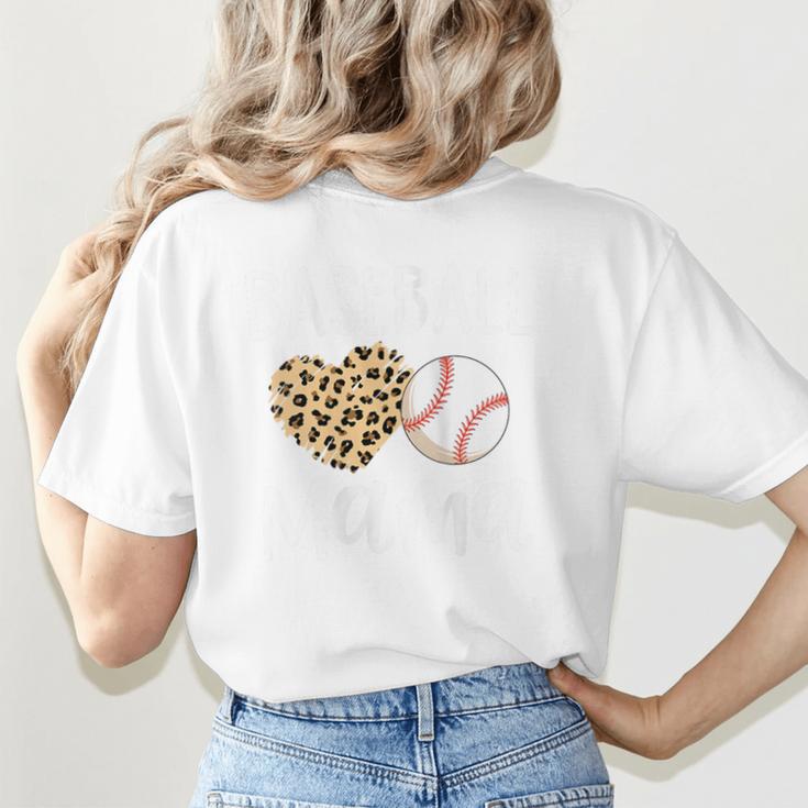 Baseball Mama For Baseball Mom Leopard Game Day Women's T-Shirt Back Print