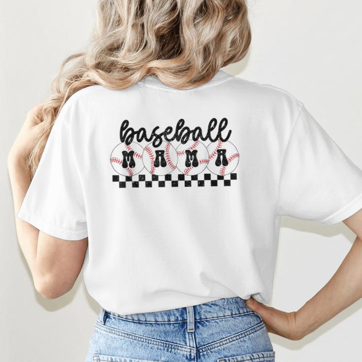 Baseball Mama Retro Groovy Baseball Mom Mother Game Day Women's T-Shirt Back Print Baseball Mama Retro Groovy Baseball Mom Mother Game Day Women's T-Shirt Back Print