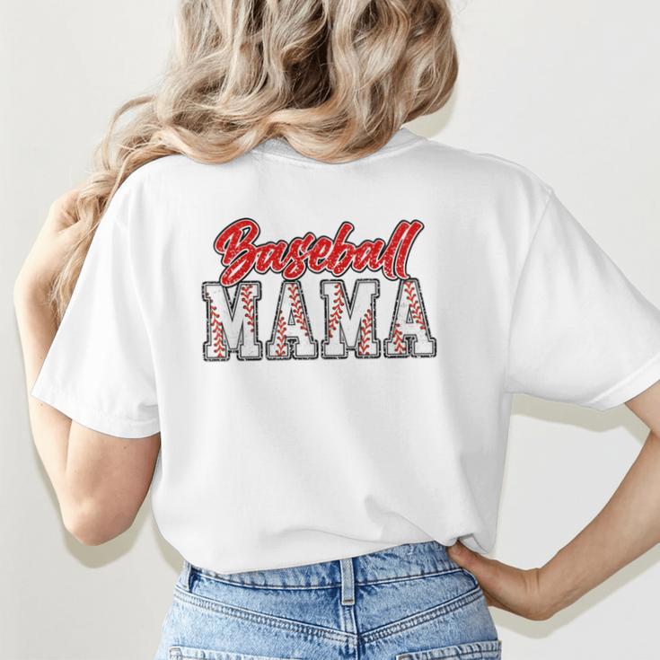 Baseball Mama Retro Groovy Baseball Mom Women Mother's Day Women's T-Shirt Back Print Baseball Mama Retro Groovy Baseball Mom Women Mother's Day Women's T-Shirt Back Print