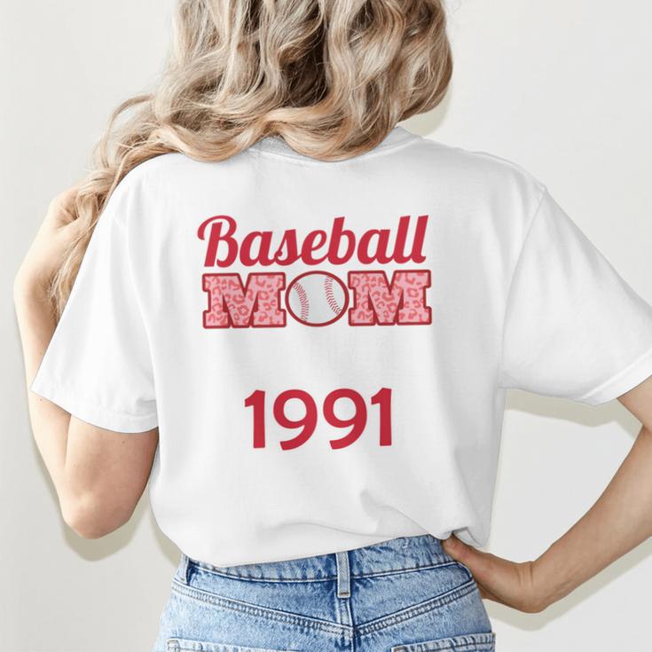 Baseball Mom Since 1991 Women's T-Shirt Back Print