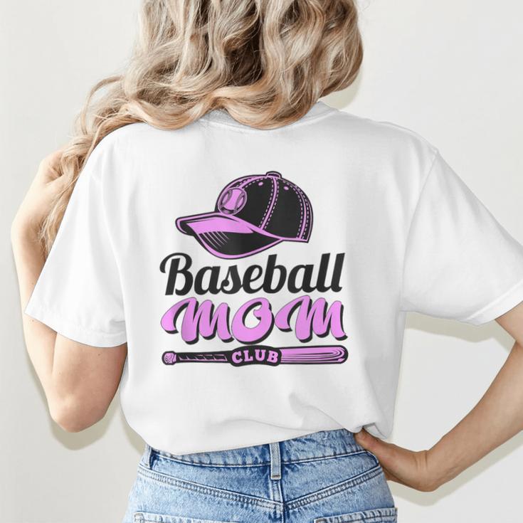 Baseball Mom Club Cool Women's T-Shirt Back Print Baseball Mom Club Cool Women's T-Shirt Back Print