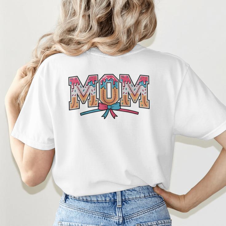 Baseball Mom Coquette Bow Mommy Ice Cream Mother's Day Mom Women's T-Shirt Back Print Baseball Mom Coquette Bow Mommy Ice Cream Mother's Day Mom Women's T-Shirt Back Print