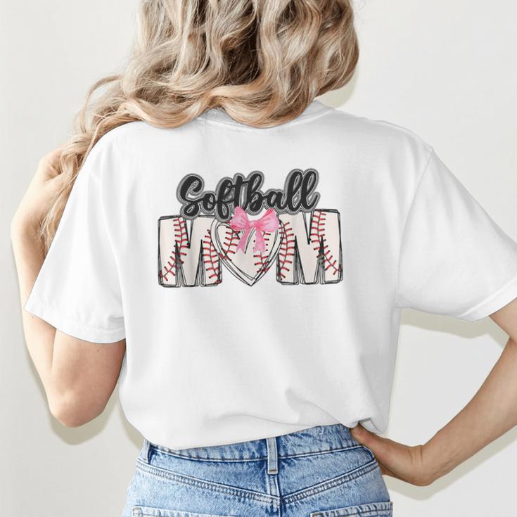 Baseball Mom Coquette Women Girls Baseball Mama Women's T-Shirt Back Print Baseball Mom Coquette Women Girls Baseball Mama Women's T-Shirt Back Print