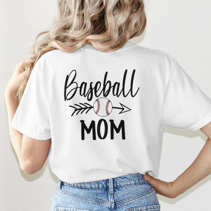 Baseball Mom Cute Arrow Father's Mother's Xmas Day Women's T-Shirt Back Print