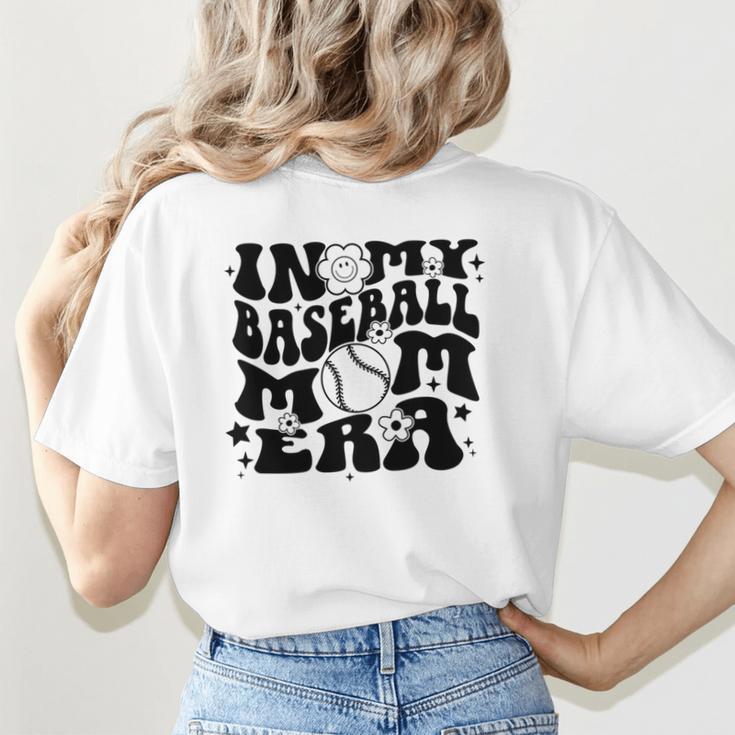 In My Baseball Mom Era Retro Groovy Sports Parent Women's T-Shirt Back Print In My Baseball Mom Era Retro Groovy Sports Parent Women's T-Shirt Back Print