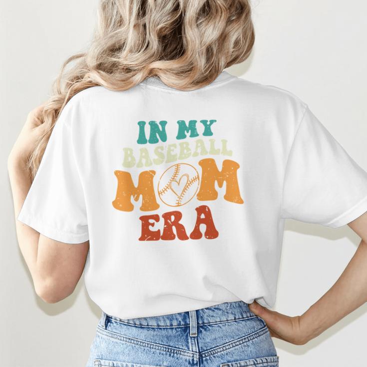 In My Baseball Mom Era Baseball Retro Groovy Mom Women's T-Shirt Back Print In My Baseball Mom Era Baseball Retro Groovy Mom Women's T-Shirt Back Print