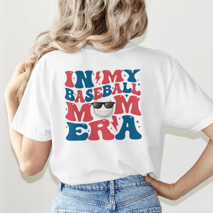 In My Baseball Mom Era Smile Face Retro Women's T-Shirt Back Print