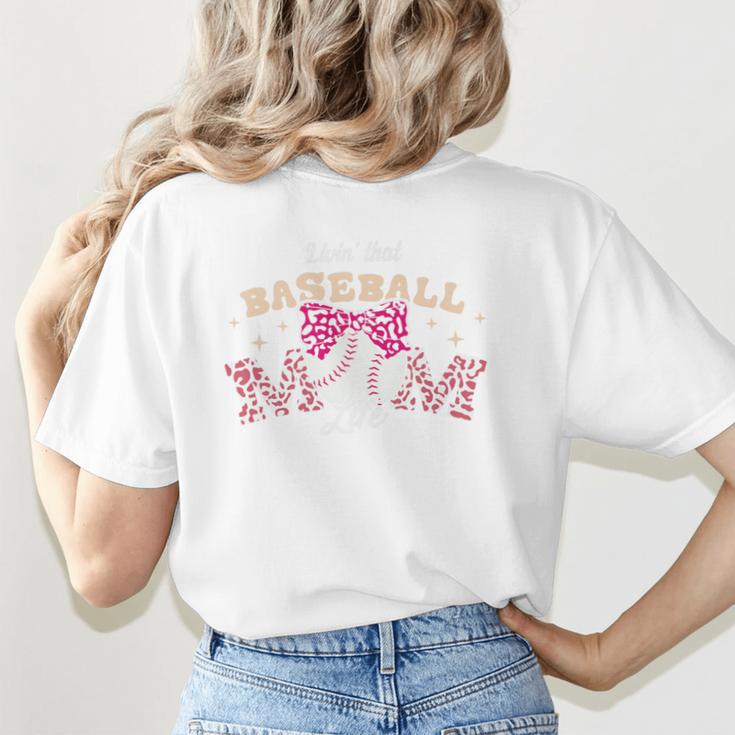 Baseball Mom Livin That Baseball Mom Life Premium Women's T-Shirt Back Print