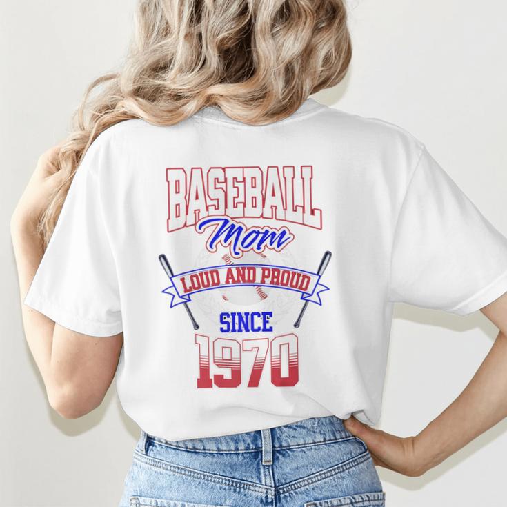 Baseball Mom Loud & Proud Since 1970 Premium Women's T-Shirt Back Print Baseball Mom Loud & Proud Since 1970 Premium Women's T-Shirt Back Print
