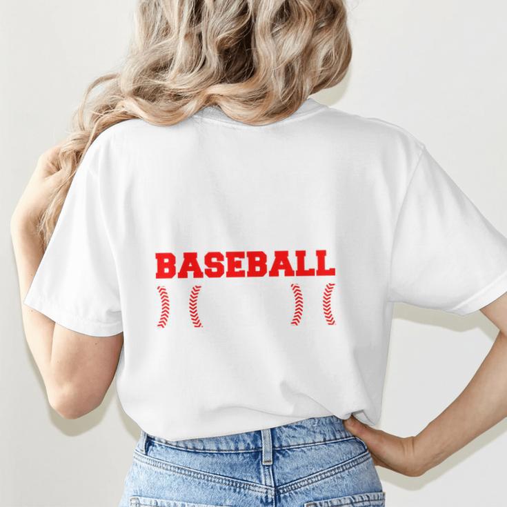 Baseball Mom Loud Proud Quote Game Day Sports Mama Saying Women's T-Shirt Back Print