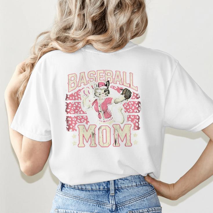 Baseball Mom Mama Mother's Cat In My Baseball Mom Era Women's T-Shirt Back Print