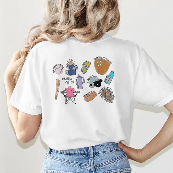 Baseball Mom Baseball Mama Women's T-Shirt Back Print Baseball Mom Baseball Mama Women's T-Shirt Back Print