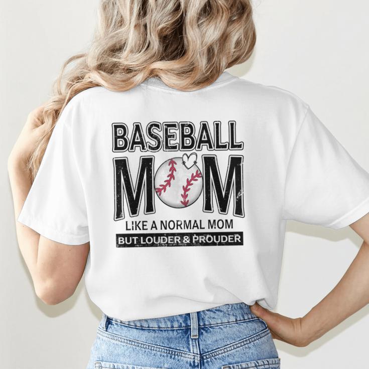 Baseball Mom Not Like a Normal Mom Baseball Mama Women's T-Shirt Back Print