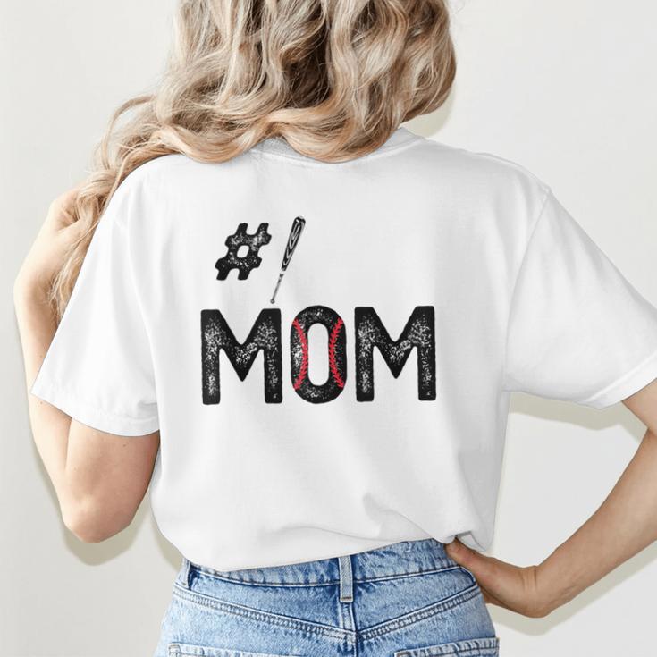 Baseball Mom Number One 1 Mother Baseball Lover Mother's Day Women's T-Shirt Back Print Baseball Mom Number One 1 Mother Baseball Lover Mother's Day Women's T-Shirt Back Print
