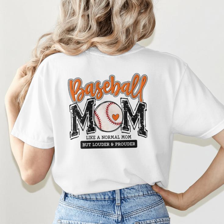 Baseball Mom Orange Varsity Baseball Mama Cute Mother's Day Women's T-Shirt Back Print Baseball Mom Orange Varsity Baseball Mama Cute Mother's Day Women's T-Shirt Back Print