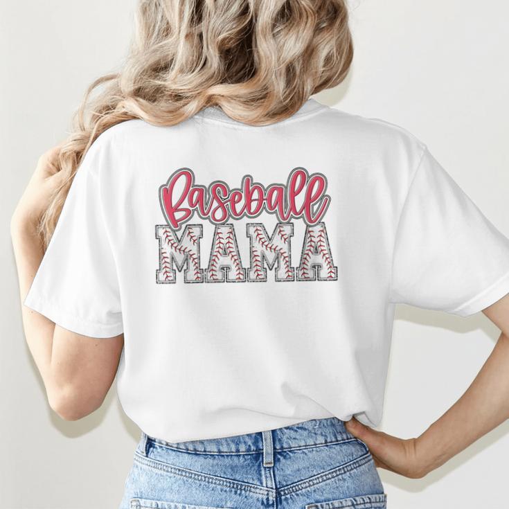 Baseball Mom Pink Baseball Mama Matching Family Daughter Women's T-Shirt Back Print Baseball Mom Pink Baseball Mama Matching Family Daughter Women's T-Shirt Back Print