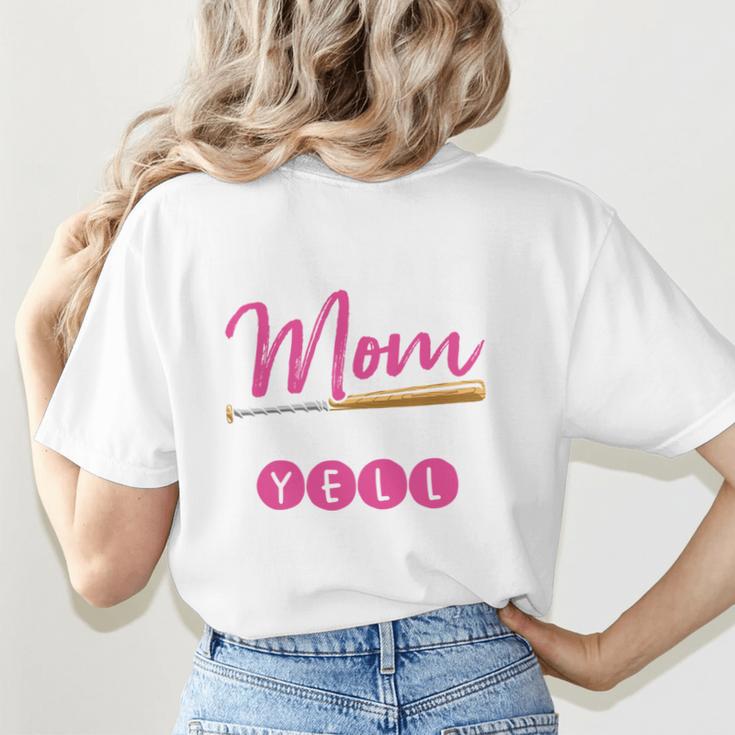 Baseball Mom Baseball Pitcher Bat Gloves Baseball Player Women's T-Shirt Back Print