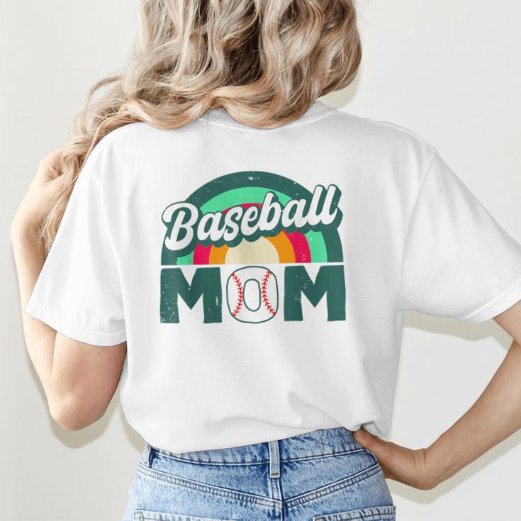Baseball Mom Rainbow Game Day Women's T-Shirt Back Print Baseball Mom Rainbow Game Day Women's T-Shirt Back Print