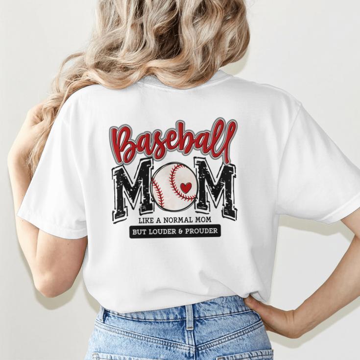 Baseball Mom Red Varsity Baseball Mama Cute Mother's Day Women's T-Shirt Back Print Baseball Mom Red Varsity Baseball Mama Cute Mother's Day Women's T-Shirt Back Print