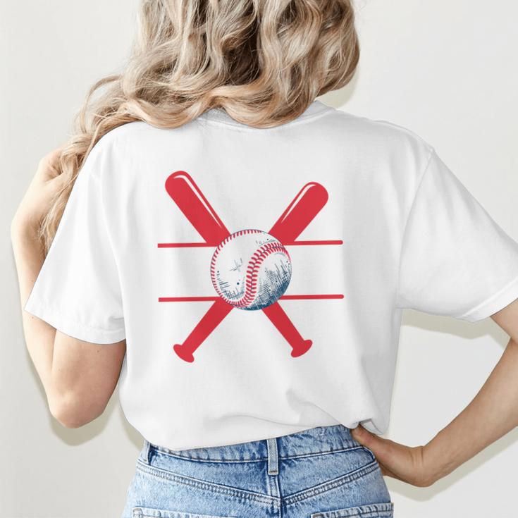 Baseball Mom Red Women's T-Shirt Back Print Baseball Mom Red Women's T-Shirt Back Print