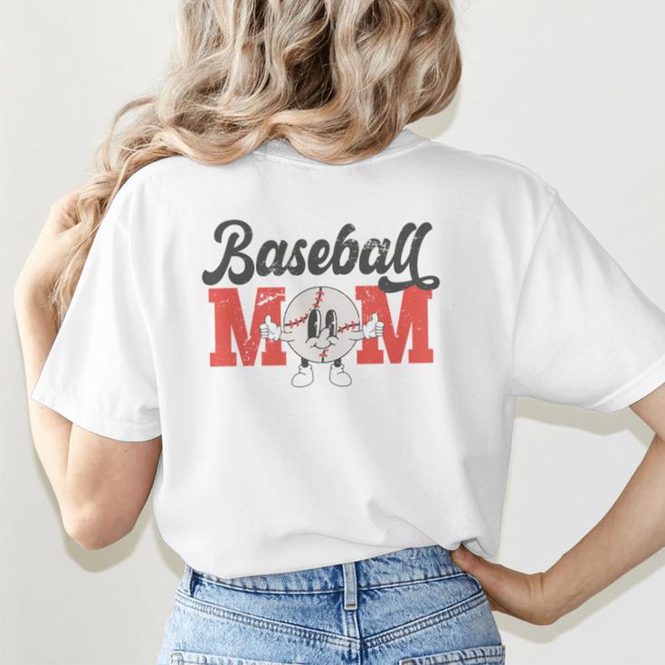 Baseball Mom Retro Distressed Baseball Family Matching Women's T-Shirt Back Print