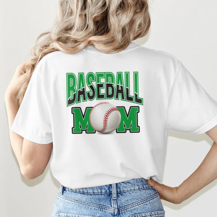Baseball Mom Sports Green Women's T-Shirt Back Print