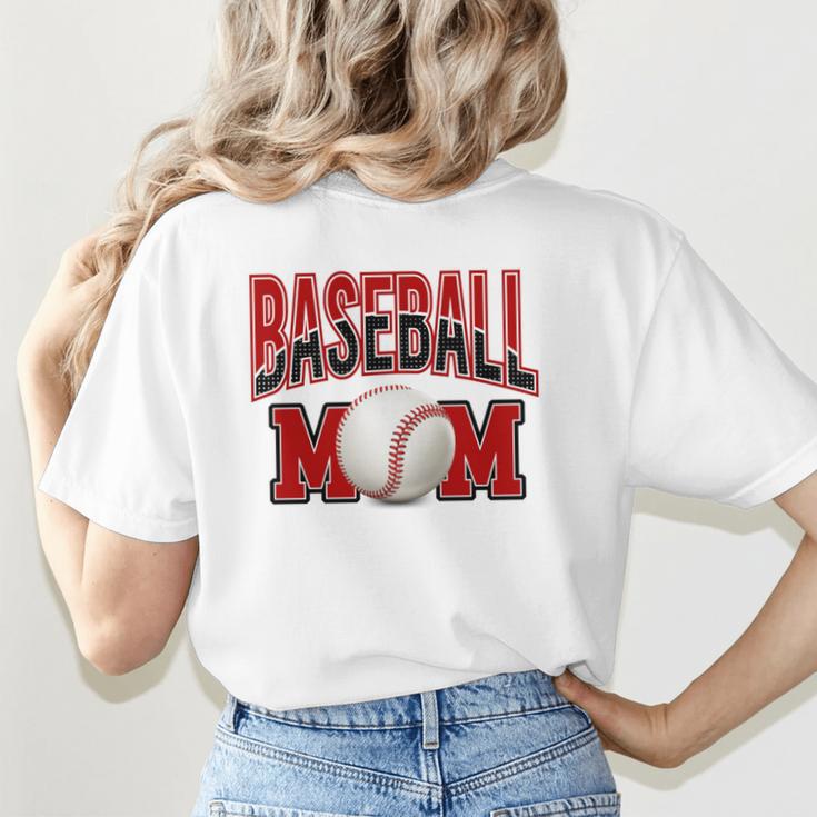 Baseball Mom Sports Red Women's T-Shirt Back Print