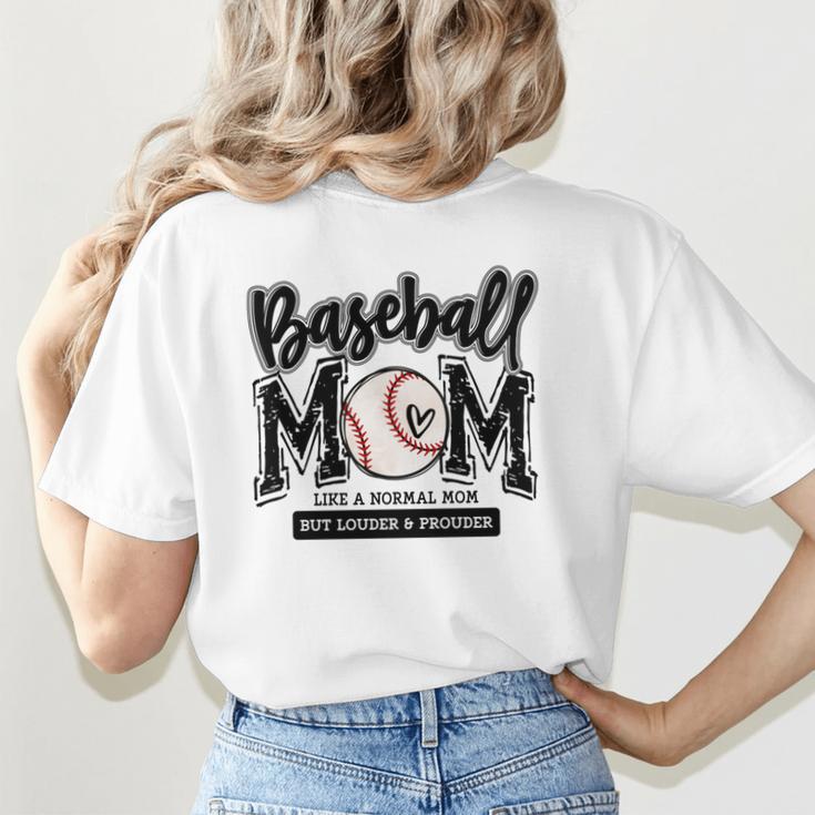 Baseball Mom Varsity Baseball Mama Cute Mother's Day Women's T-Shirt Back Print