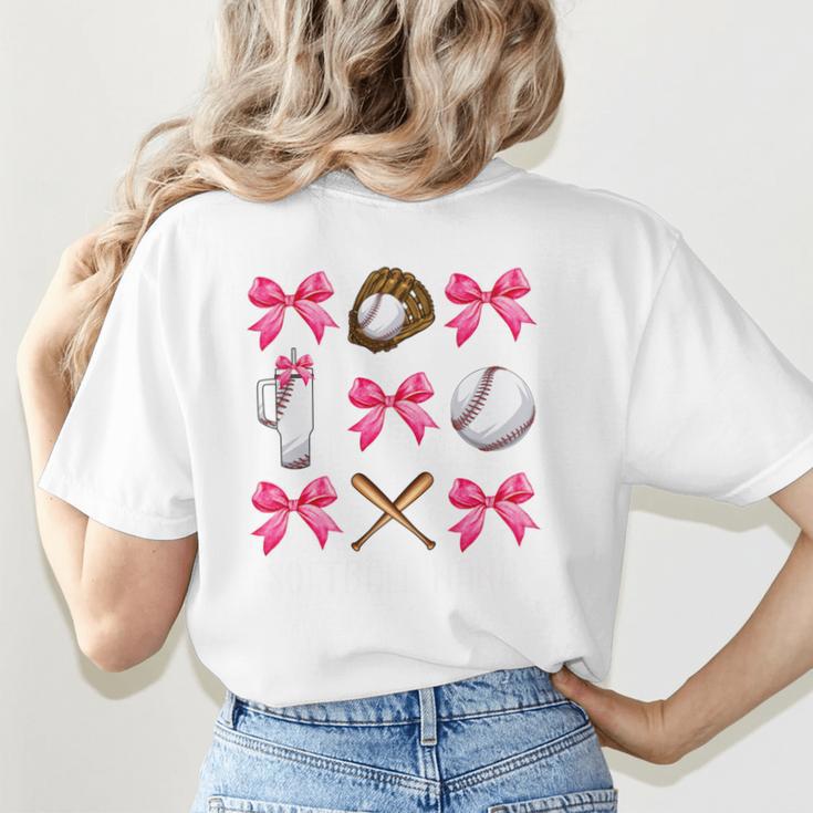 Baseball Nana Era Bows Baseball Mom Women Women's T-Shirt Back Print Baseball Nana Era Bows Baseball Mom Women Women's T-Shirt Back Print