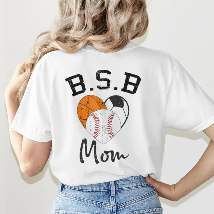 Basketball Soccer Baseball Mom For Women Women's T-Shirt Back Print Basketball Soccer Baseball Mom For Women Women's T-Shirt Back Print
