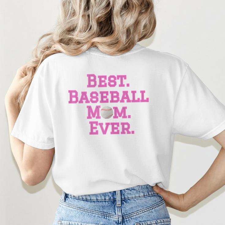 Best Baseball Mom Ever Pink Women's T-Shirt Back Print