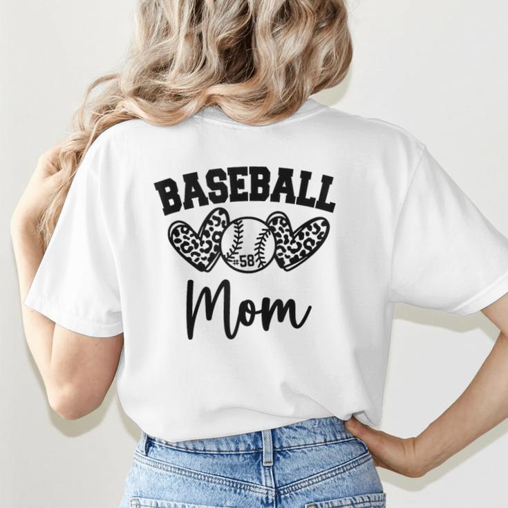 Custom Baseball Mom Number 58 Heart For Mom Women's T-Shirt Back Print Custom Baseball Mom Number 58 Heart For Mom Women's T-Shirt Back Print
