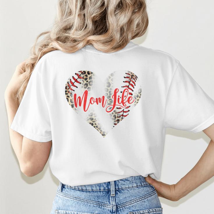 Cute Baseball Mom Heart Mother's Day Sport Mama Mom Life Women's T-Shirt Back Print Cute Baseball Mom Heart Mother's Day Sport Mama Mom Life Women's T-Shirt Back Print