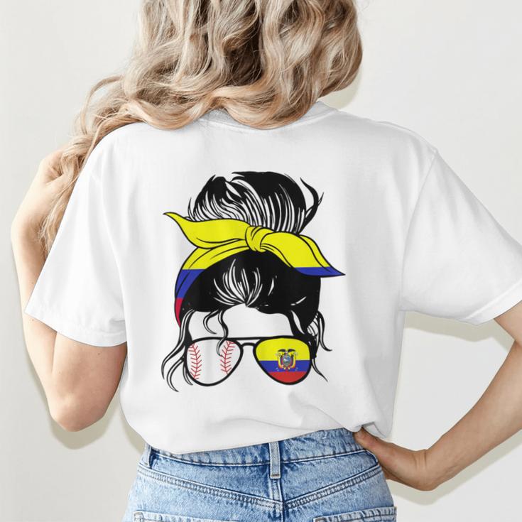 Ecuador Baseball Mom Ecuadorian Baseball Girl Women's T-Shirt Back Print